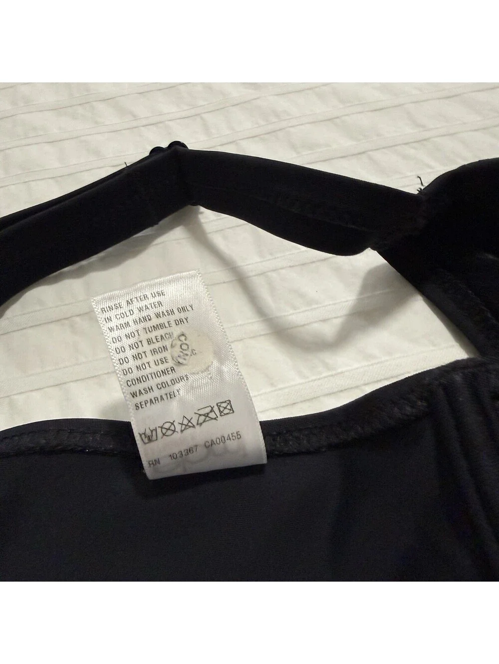 Elomi 36G Essentials Underwire Swim Bikini Bra Top ES7500 Black